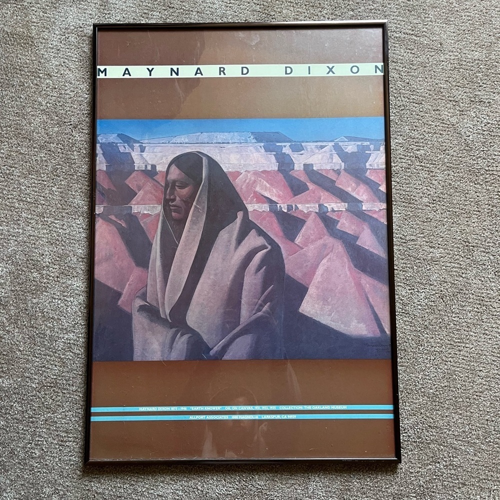 Vintage Maynard Dixon ‘Earth Knower’ Framed Poster